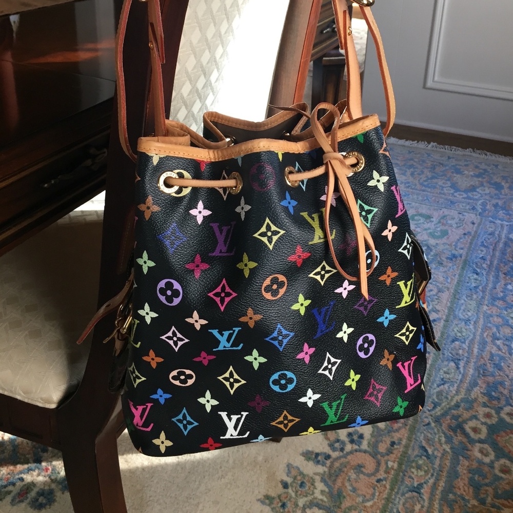 Louis Vuitton Petit Noe Multicolor Bag Noir Black